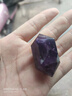 唯誠天然乌拉圭紫水晶双尖柱子紫水晶六棱柱摆件原石可打孔紫色吊坠 深紫4-5厘米左右 实拍图