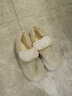 卡帝乐鳄鱼棉拖鞋女冬季保暖月子鞋加绒棉鞋子 女 0603 杏色 40-41 实拍图