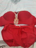 三芝行香港潮牌红色本命年红文胸套装女性感小胸聚拢结婚内衣女胸罩 大红色（套装） 38/85A 实拍图
