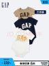 Gap婴儿春季2024新款LOGO纯棉连体衣儿童装404329开裆裤三件装 蓝棕白组合 80cm(9-18月)尺码偏小，选大一码 晒单实拍图