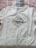 熙世界长袖T恤女2025春季新款民族风复古刺绣百搭宽松圆领体恤衫 珍珠白 L 实拍图