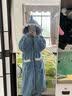 森声珊瑚绒睡衣女2026年新款秋冬季睡袍长款网红加厚法兰绒家居服鲨 深色鲨鱼服【袍子】 M 建议【100-120斤】 实拍图