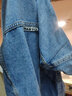 真维斯（JEANSWEST）夹克男士2025春夏季牛仔夹克痞帅潮工装翻领外套男蓝色L 实拍图