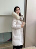 XAQ羽绒服女长款2023秋冬时尚洋气90白鸭绒加厚保暖狐狸大毛领外套女 冰川白 S（80-110斤） 实拍图