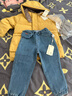 戴维贝拉（DAVE＆BELLA）儿童羽绒服中长款连帽上衣加厚男童外套冬装新款保暖中大童衣服 黄色【现货】 110 cm（建议身高100-110cm） 实拍图