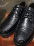 金迈王男鞋春秋季商务休闲皮鞋男中年爸爸鞋男士真皮头层牛皮软底大头鞋 黑色 41 实拍图