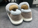 卡帝乐鳄鱼棉拖鞋男士冬季保暖棉拖鞋毛绒拖鞋棉鞋子男 1005M 咖色 42-43 实拍图