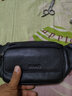 意昂（yi ang）2023新款潮真皮胸包头层牛皮腰包休闲户外运动跑步大容量男士包包 黑色【8066】 实拍图