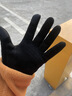 瑞狮龙 麂皮绒手套加绒保暖秋冬季男女士触屏防滑运动外卖骑行开车手套 黑色 女士码（高弹力） 实拍图