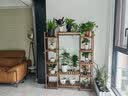 华观家居（Home Giving Furniture）实木质置物架花架子多层室内阳台客厅省空间绿萝落地式花盆展示架 H对称五层碳色 实拍图