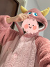 果壳（Gukoo）睡衣女珊瑚绒睡袍迪士尼情侣睡衣女冬薄绒保暖男士家居服睡袍D 天堂粉女睡袍 XS 实拍图
