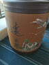 玖晟祥 宜兴紫砂茶叶罐大号储茶罐普洱茶饼储存罐密封茶缸紫砂罐茶叶桶 12饼 竹节泥绘 黄山水 实拍图