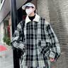 杜小闲美式复古羊羔绒棉服男秋冬季加绒加厚外套小香风宽松格子棉衣潮牌 M166 黑色 XL [建议120-140斤] 实拍图