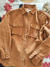 马登工装美式复古宽松夹克灯芯绒翻领古着痞帅外穿口袋薄衬衫男秋 琥珀色 L 实拍图