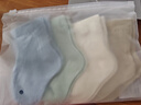 巴厘小猪（BALIPIG）宝宝中筒袜春秋季0-3月婴儿袜新生儿袜男童短袜女童弹力儿童袜子 白色蓝色卡其绿色装 4双 S 9-10cm 实拍图