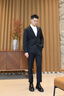 金利来【自由西一代】秋冬男西服可机洗羊毛易打理正装西装 黑色 M 实拍图