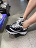 斯凯奇（Skechers）女鞋秋冬2025新款经典熊猫鞋轻便运动鞋休闲鞋厚底增高老爹鞋女 黑色/白色-BKW/女 36 实拍图