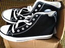 回力男鞋帆布鞋男春夏季布鞋校园情侣男女高帮休闲鞋经典学生板鞋子男 黑间白【基础百搭款】 44 实拍图