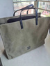 酷奇袋鼠帆布手提包包女2023七夕时尚大容量单肩通勤托特包 卡其绿 实拍图