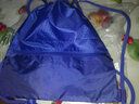布简单时尚简约束口袋抽绳双肩包男女通用户外旅行背包折叠运动健身包 宝蓝色（大号） 实拍图