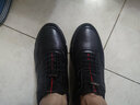 皮尔卡丹（pierre cardin）男鞋休闲运动时尚轻便厚底细纹软牛皮健步鞋松紧带百搭皮鞋男平价 黑色 圆头1 39 (245mm) 实拍图