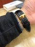 智盛手表带男真皮智盛表带适用天梭表带浪琴表带卡西欧天王dw阿玛尼飞亚达欧米茄依波路精工男女士配件 金蝴蝶扣-黑皮白线 22mm 实拍图