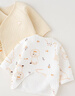 童泰婴儿衣服新生儿连体衣秋冬季夹棉保暖宝宝衣服纯棉蝴蝶哈衣2件装 黄色狮子 52cm 实拍图