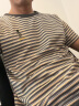 KUKF轻奢高档品牌短袖T恤男士体恤潮牌男装夏装纯条纹半袖简约上衣 708灰色 175/XL 晒单实拍图