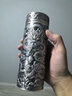 莉翠行 银杯子999足银刻字保健杯浮雕内外足银水杯银茶杯保温杯礼品直筒 九龙献瑞 136克 实拍图