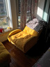 艺柳园 懒人沙发阳台靠背椅子卧室休闲家用椅子可折叠躺椅 单人沙发 B款黄色【带脚踏】 实拍图
