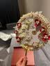 花喜礼中式新娘团扇结婚秀禾服双面成品diy手工制作材料包古风重工喜扇 双色双面材料包+高定礼盒+扇架 实拍图