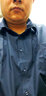 沂伦赫胖子衬衫男宽松肥佬长袖衬衣春秋季加肥加大码纯色商务休闲白衬衫 藏青色 4XL （200-220斤） 实拍图