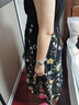 佰蓝娇碎花连衣裙2025夏季女装新款高档气质显瘦小个子法式雪纺裙子夏天 黑色 XL 实拍图