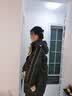 鸭鸭羽绒服女2026新款冬季中长款撞色拼接连帽保暖女士时尚官方外套 绿色 S (建议80-110斤) 实拍图