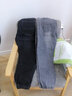 濮仕豪【两件装】春秋季牛仔裤男 宽松弹力港风潮流休闲哈伦小脚束脚裤 YD-901灰色+黑色 2XL【(34-35码)体重140-155斤】 实拍图