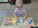 福孩儿形状颜色对数板积木拼图婴幼儿童益智玩具宝宝数字认知早教配对板 三合一对数板【全木质加大加厚】 实拍图