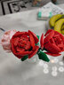 玖柒柒玩具玫瑰花积木女生拼装花束女孩子手工diy拼图玩具送女朋友生日礼物 红色玫瑰花积木1支【袋装】 兼容乐高玫瑰花积木花束 实拍图