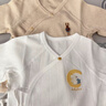 babylove新生儿半背衣纯棉春秋款家居服婴儿睡衣初生儿宝宝护肚彩棉上衣 实拍图