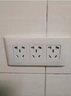 公牛（BULL）118型带开关插座 G04象牙白色大号墙壁面板4位电视墙厨房专用四位 一开多控十五孔（1开15孔三控） 暗装195型长方形自由组合家用 实拍图