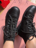 日着原创设计师品牌女鞋冬季新款黑色平底绑带女式加绒短靴马丁靴女 黑色 37 实拍图