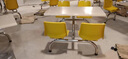 好灵气学生食堂餐椅4人6人8人玻璃钢餐桌便利店户外定制广告连体桌椅 四人位常规不锈钢支架 柠檬黄 实拍图
