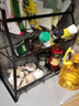 速都厨房置物架台面调料架油盐酱醋佐料调味品架免打孔多功能储物架 3层平底款*磨砂黑【加厚版】 实拍图