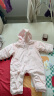 童泰婴儿连体衣秋冬季加厚宝宝水晶绒夹棉外出服 粉色 66cm 实拍图