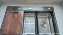 悍高（HIGOLD）厨房304不锈钢手工纳米水槽双阶梯水槽套餐洗碗池洗菜盆水槽套装 窄边68*43-裸槽 实拍图