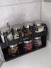 合庆调料盒油壶厨房带置物架子套装可挂墙调味瓶罐盐糖调料罐调料器皿 黑色8件套- 4调料盒+3罐+架子 实拍图