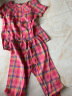 美标纯棉睡衣女夏季短袖全棉质贡缎可外穿格子家居服两件套装 玫红 XL(170/92B) 晒单实拍图