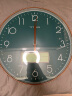 Timess 挂钟 电波钟客厅万年历钟表时尚简约日历温度时钟自动对时挂墙表 孔雀绿35CM电波款 晒单实拍图