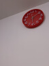 康巴丝（Compas） 12英寸3D立体字方形石英挂钟客厅时尚创意挂表卧室简约 2947红色 实拍图