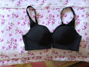 KJ品牌内衣美背文胸无钢圈小胸聚拢上托内衣女性感蕾丝中厚胸罩文胸套装 黑偏蓝套装(前扣款) 38/85AB通用杯 实拍图