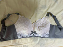 千奈美无钢圈内衣女大胸显小薄款乳胶调整型聚拢文胸 豆绿色 80D 实拍图